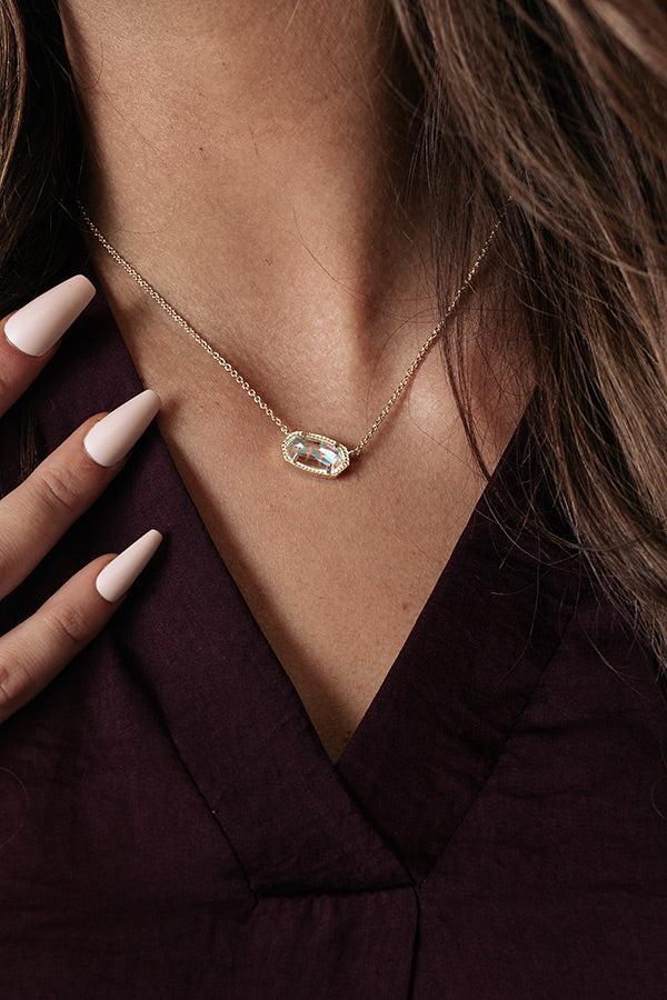 Kendra Scott Elisa Gold Pendant Necklace in Dichroic Glass Product Image