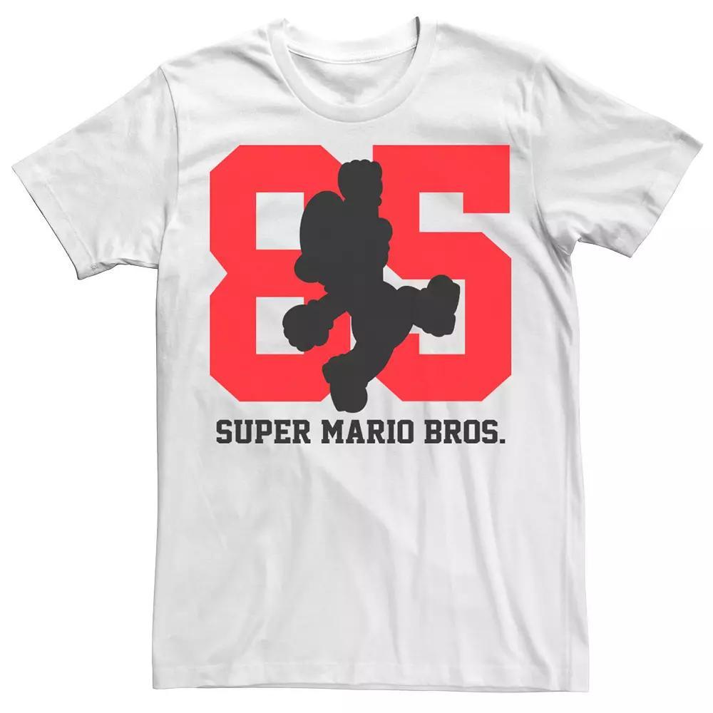 Men's Super Mario Bros 85 Silhouette Tee, Size: Medium, White Product Image
