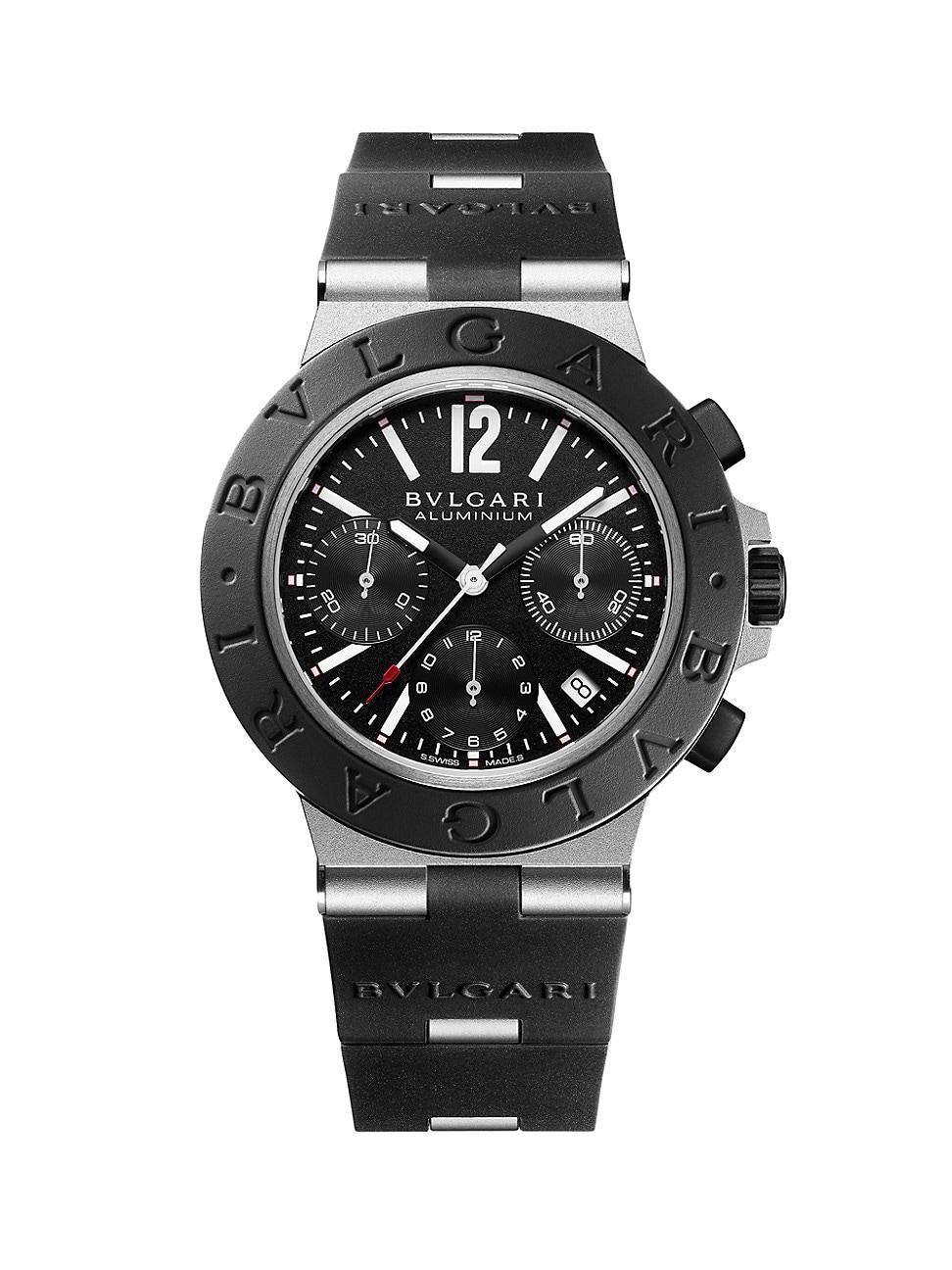 Mens Black Aluminium-Titanium & Rubber Chronograph Bracelet Watch Product Image
