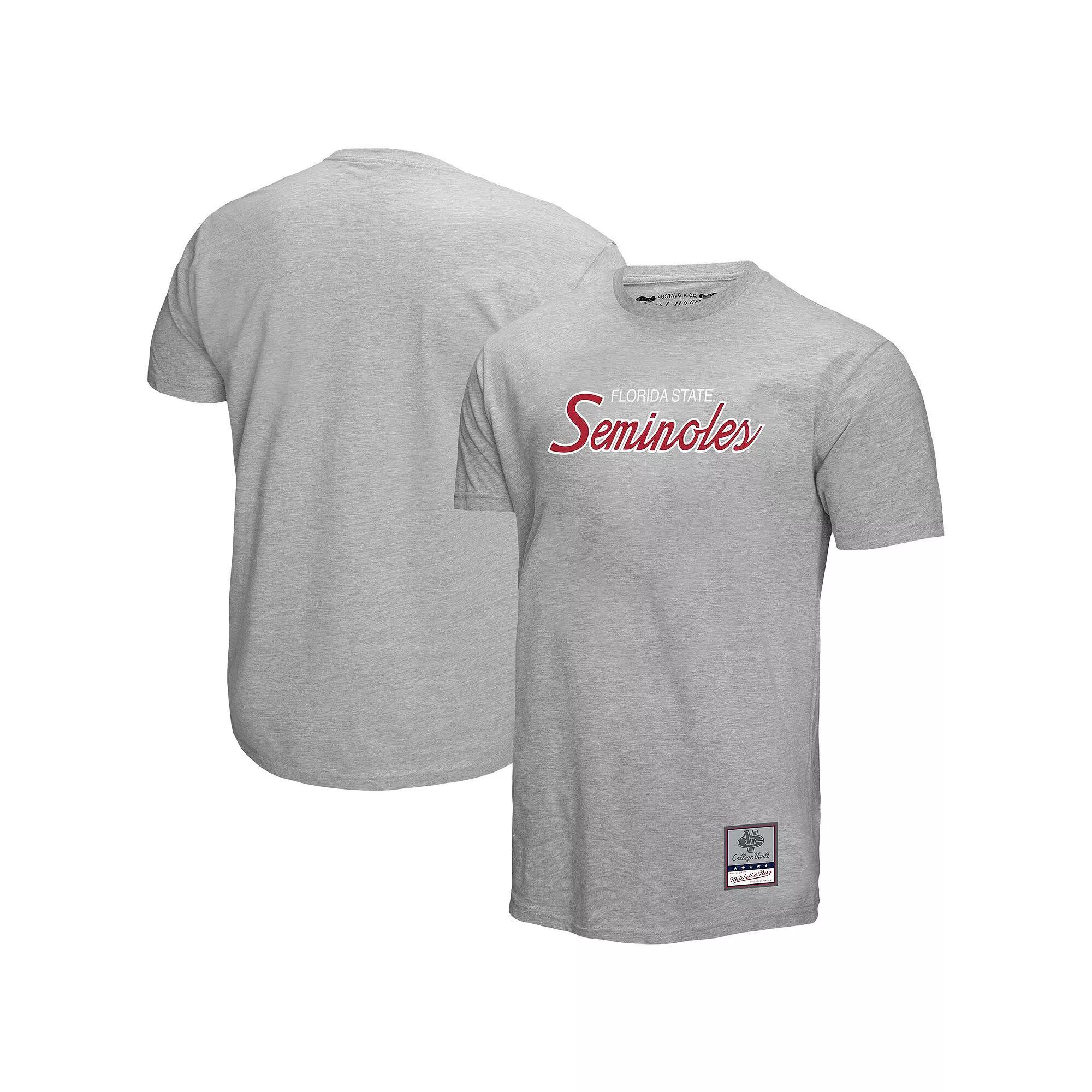 Men's Mitchell & Ness  Gray Florida State Seminoles Elite Script T-Shirt, Size: Small, Grey Product Image