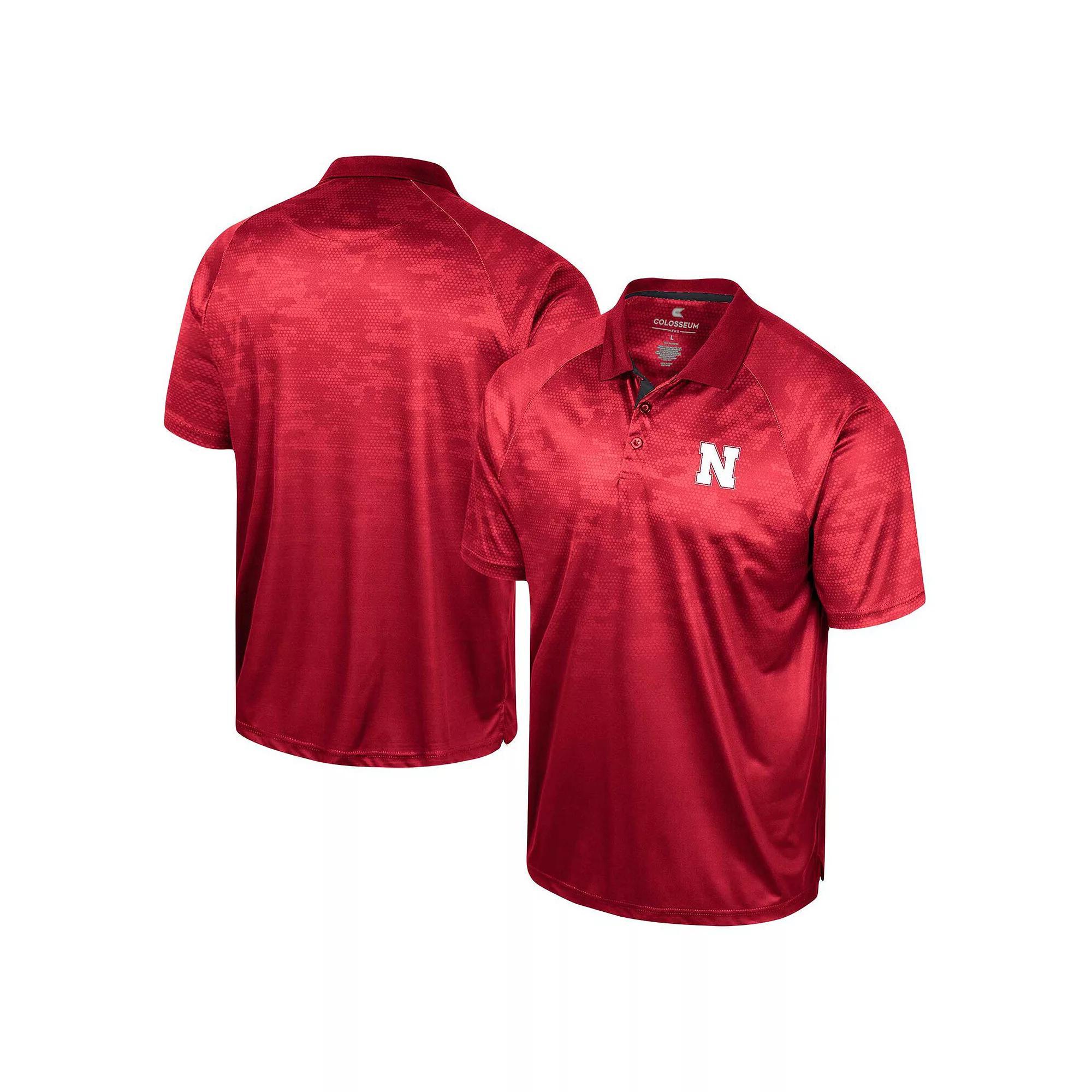 Men's Colosseum Scarlet Nebraska Huskers Honeycomb Raglan Polo, Size: Medium, Red Product Image