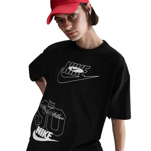 Nike Women's Sportswear Dance Oversized T-Shirt in Black/Black Size Medium 100% Cotton Product Image