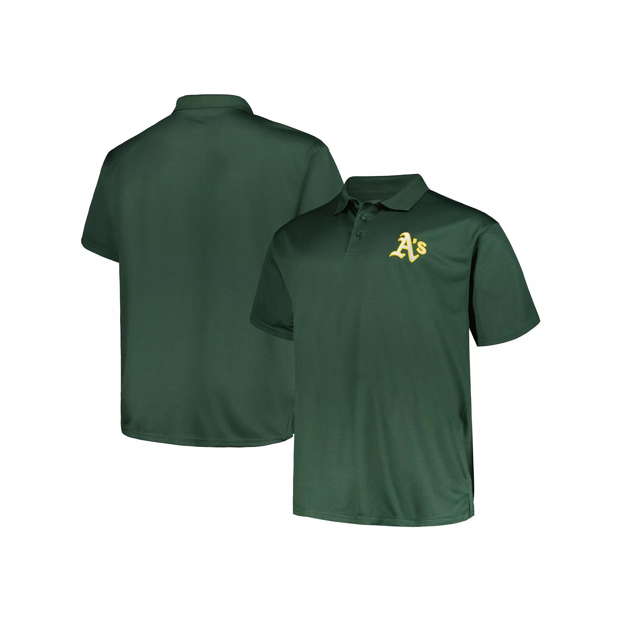 Men's Profile  Green Oakland Athletics Birdseye Polo, Size: 5XB Product Image