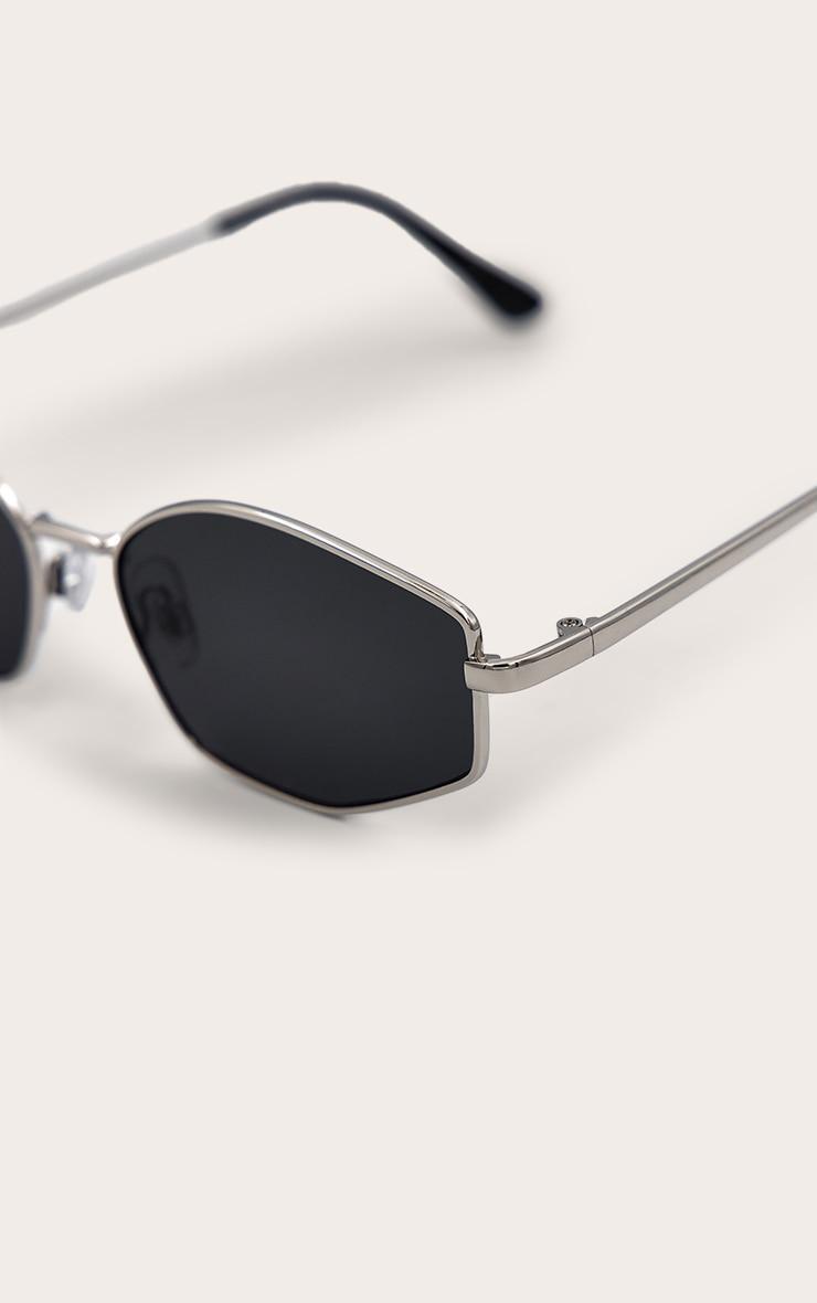 Silver Classic Textured Round Sunglasses Product Image