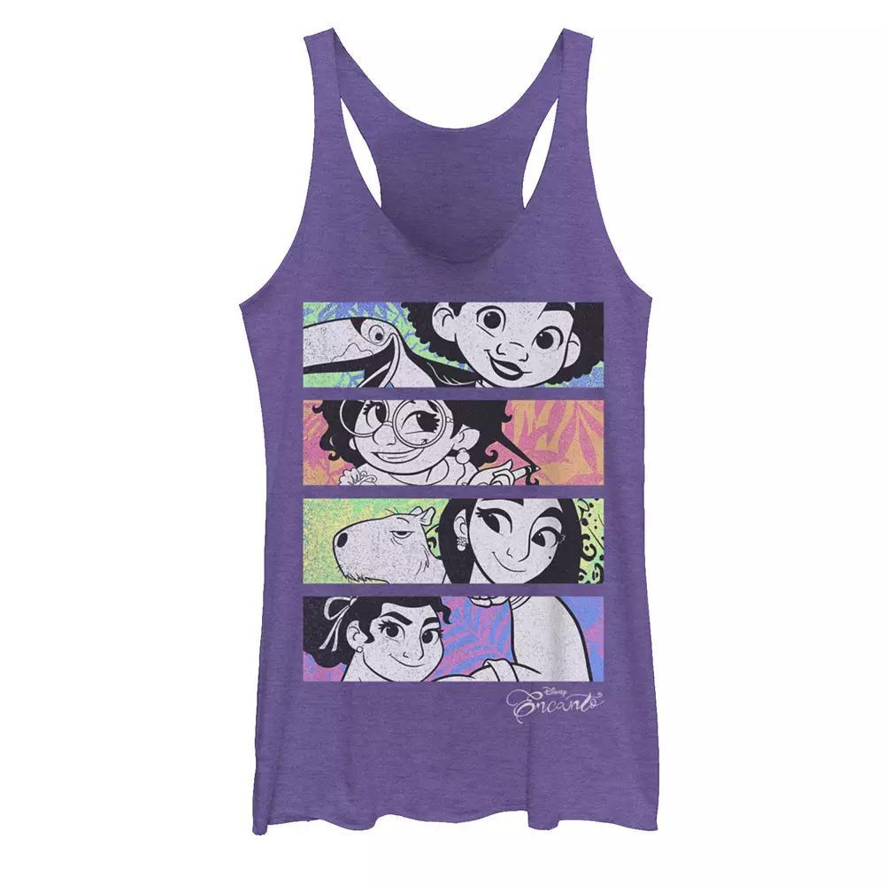 Disney's Encanto Four Box Family Split Design Juniors' Racerback Tank Top, Girl's, Size: XS, Purple Grey Product Image