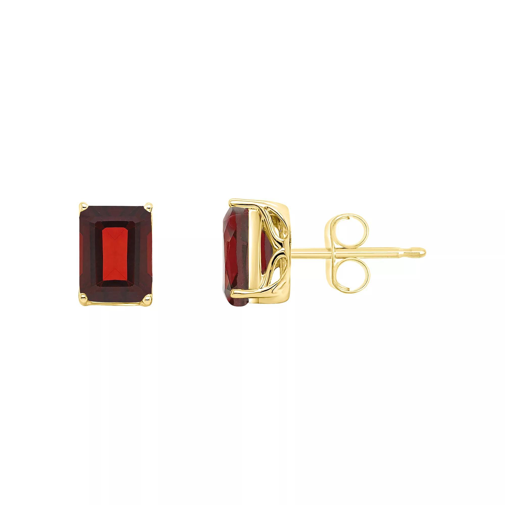 Alyson Layne 14k Gold Emerald Cut Citrine Stud Earrings, Women's, 14k White Gold Product Image