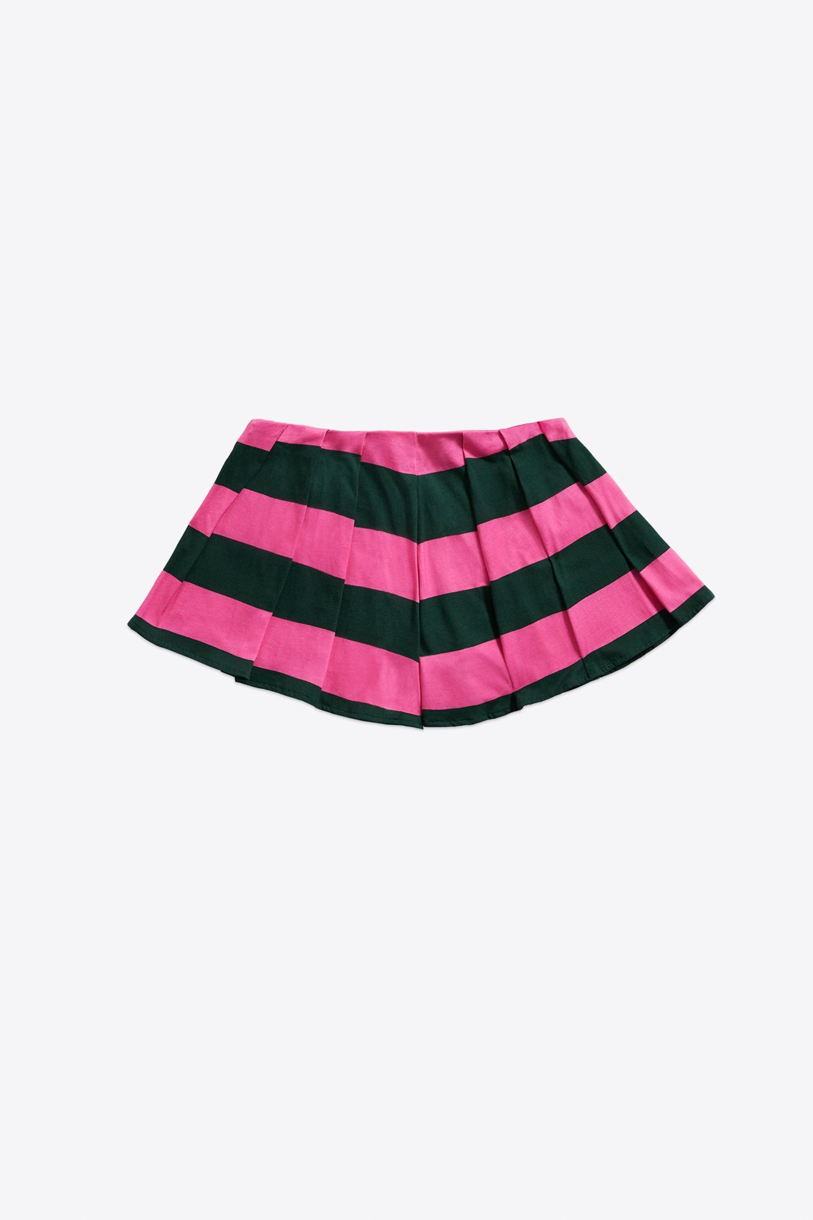 Embroidered Flower Rugby Stripe Long Sleeve Cropped Polo Product Image