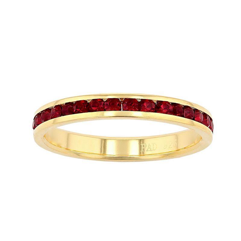 Traditions Jewelry Company 18k Gold Over Silver Birthstone Crystal Eternity Ring, Womens 18k Gold Plated Jan Product Image