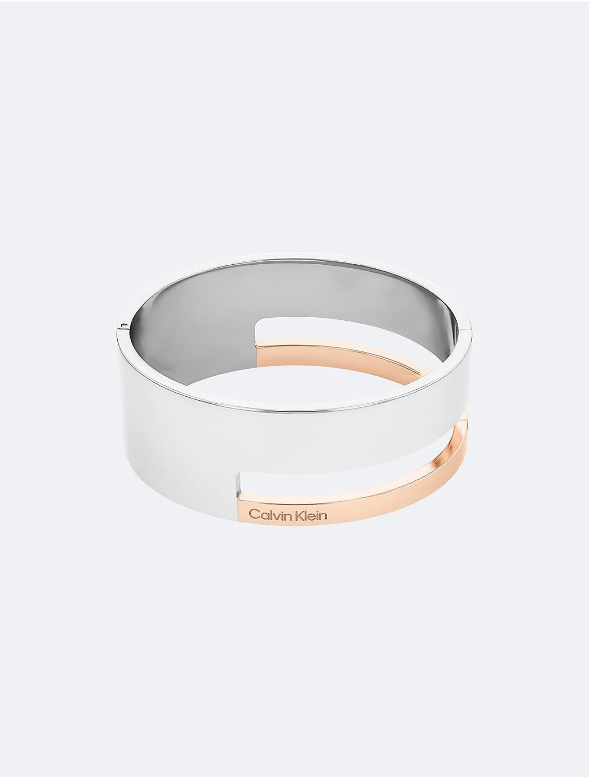 Calvin Klein Womens Sculptural Hinged Bangle - Metallic Product Image