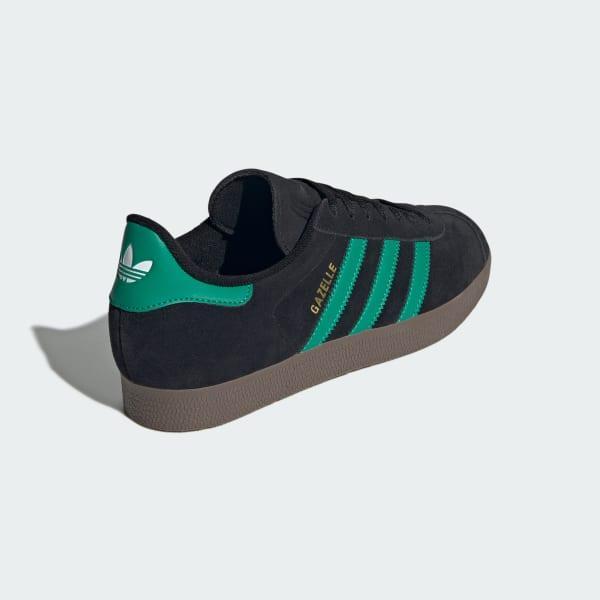 Mens adidas Gazelle Athletic Shoe - Black / Court Green / Gum Product Image