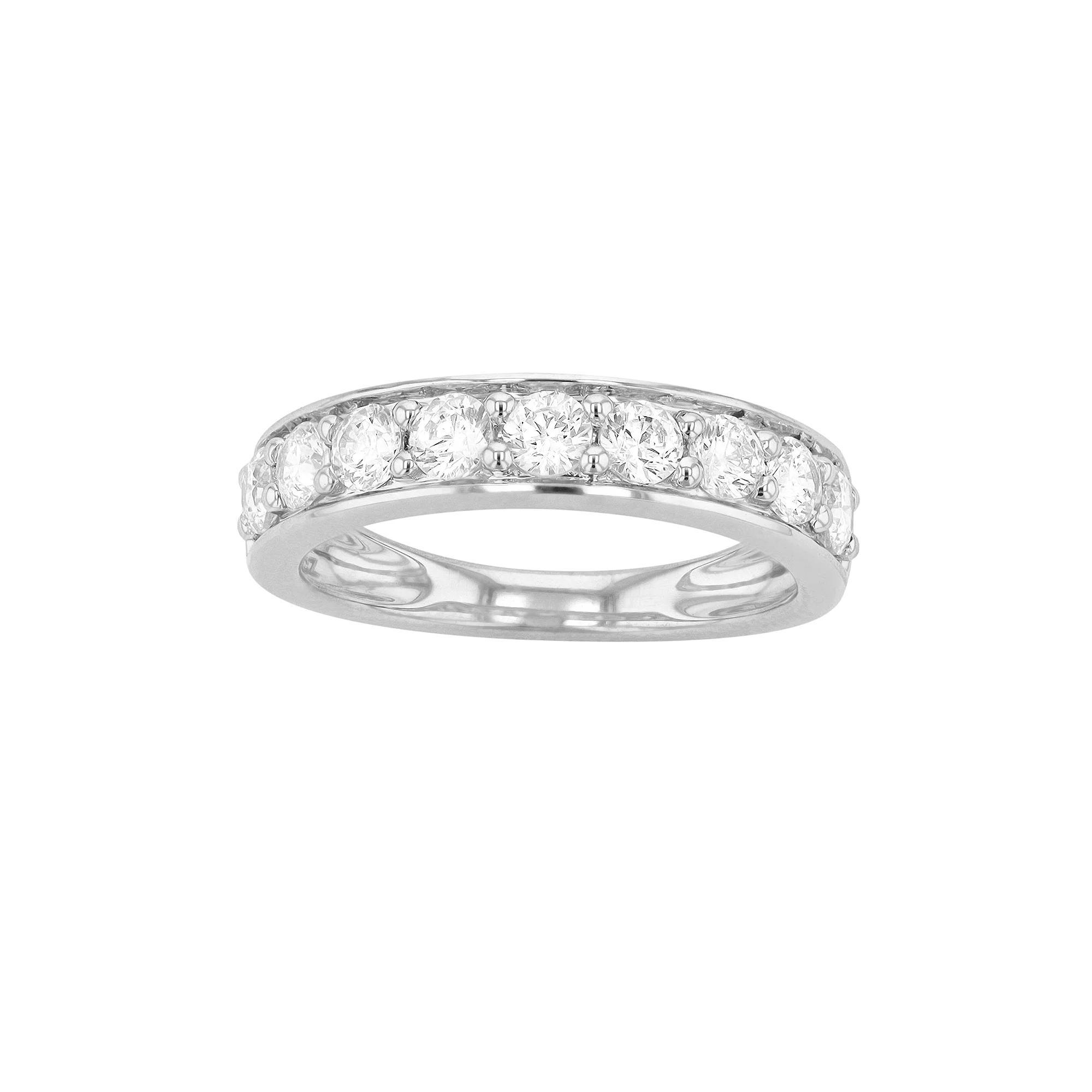Diamond Brilliance 14k Gold 1 Carat T.W. Lab-Created Diamond Round Wedding Band, Women's, Size: 7, White Gold Product Image