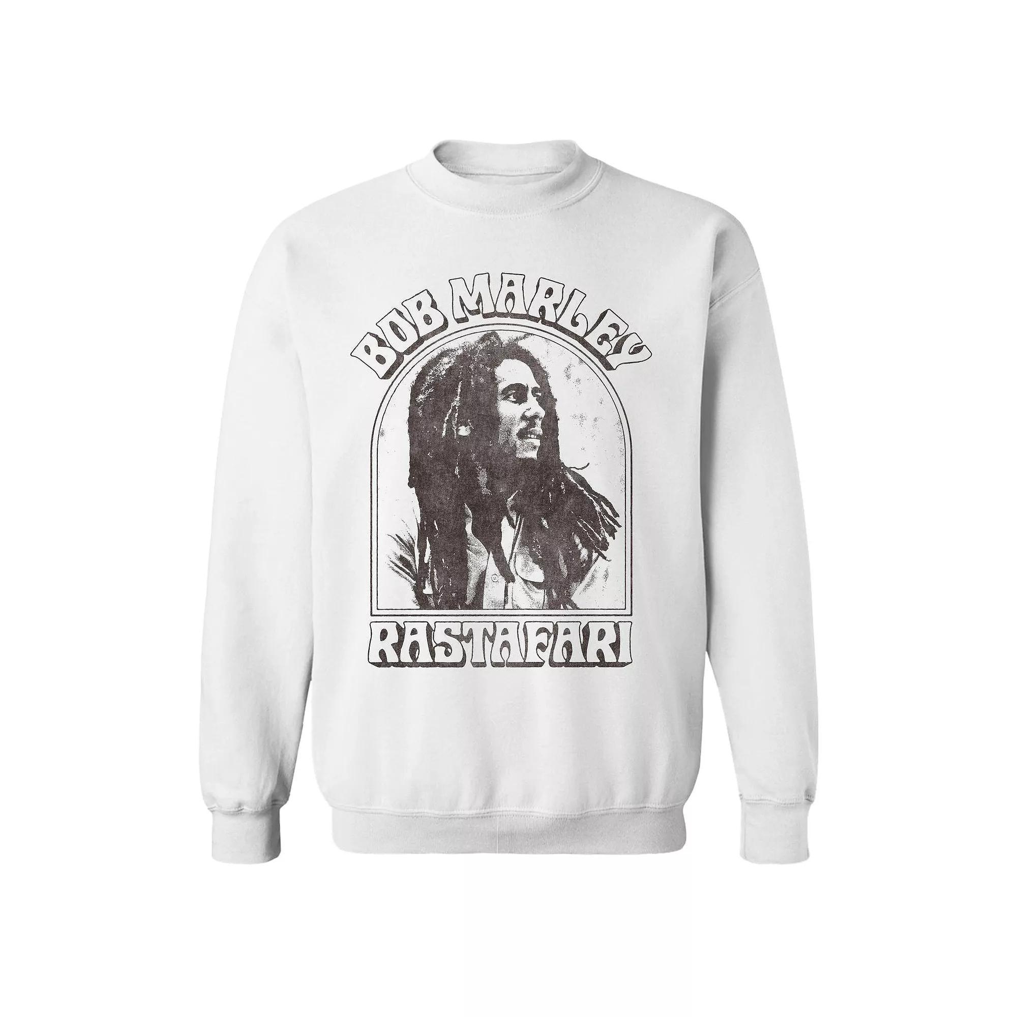 Junior's Bob Marley Rastafari Portrait Graphic Fleece Sweatshirt, Women's, Size: XL, White Product Image
