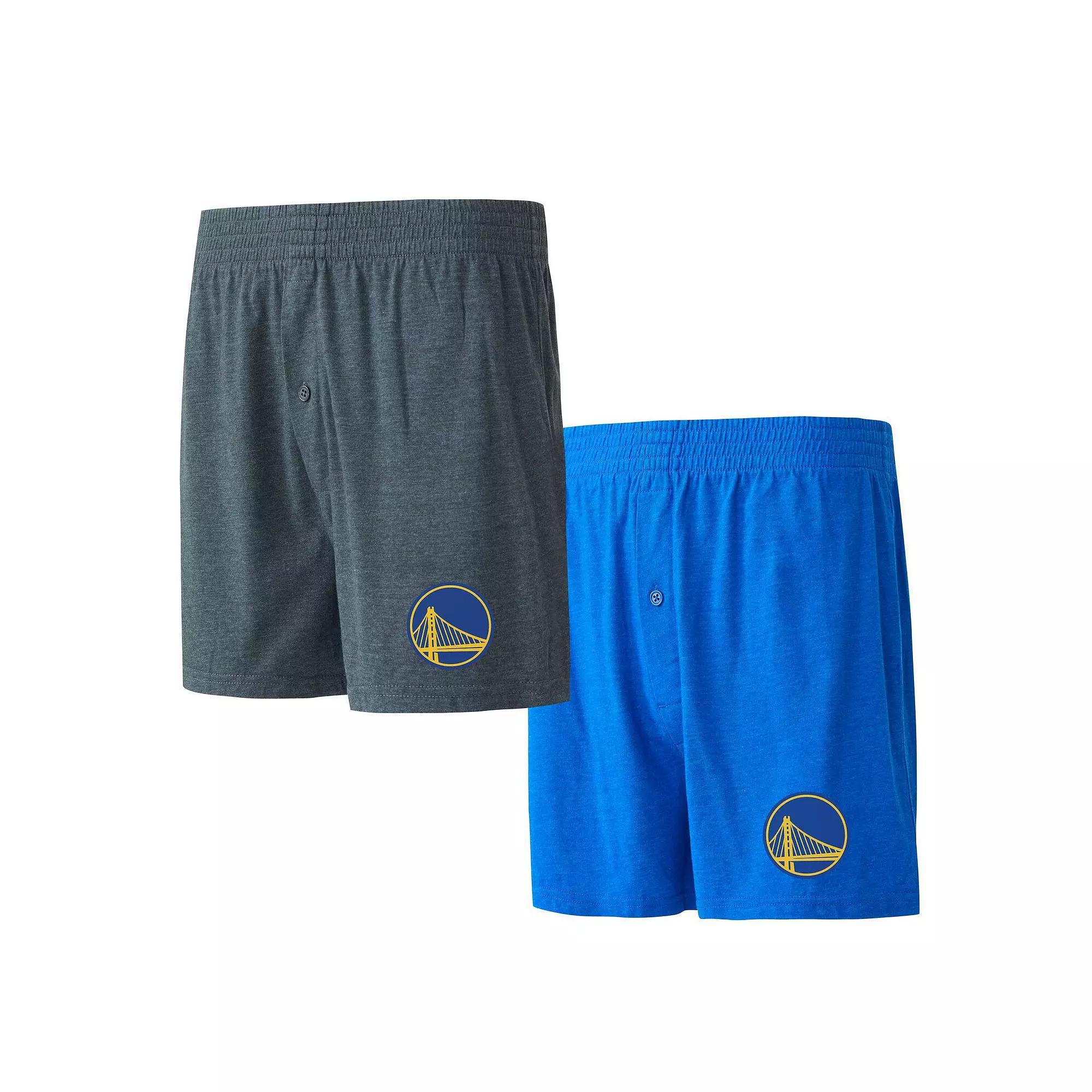 Mens Concepts Sport Royal/Charcoal Golden State Warriors Two-Pack Jersey-Knit Boxer Set Product Image