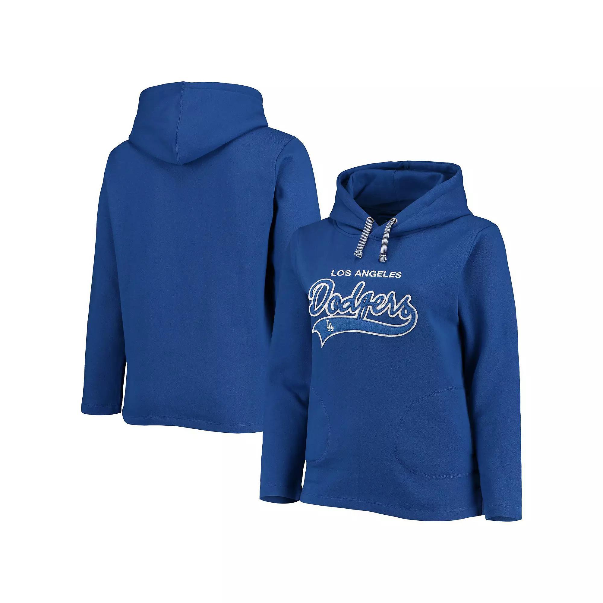 Women's Soft as a Grape Royal Los Angeles Dodgers Plus Size Side Split Pullover Hoodie, Size: 1XL, Blue Product Image