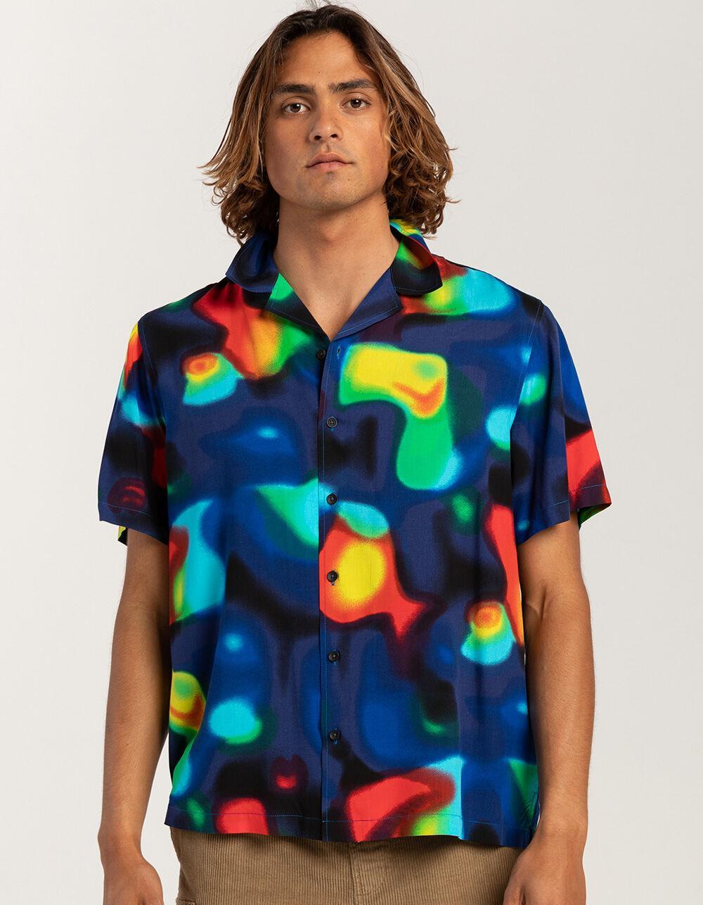 RSQ Mens Lights Rayon Camp Shirt - MULTI Product Image