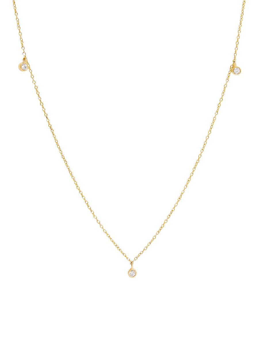 Womens Juliet 14K Yellow Gold & 0.02 TCW Lab-Grown Diamond Floating Necklace Product Image