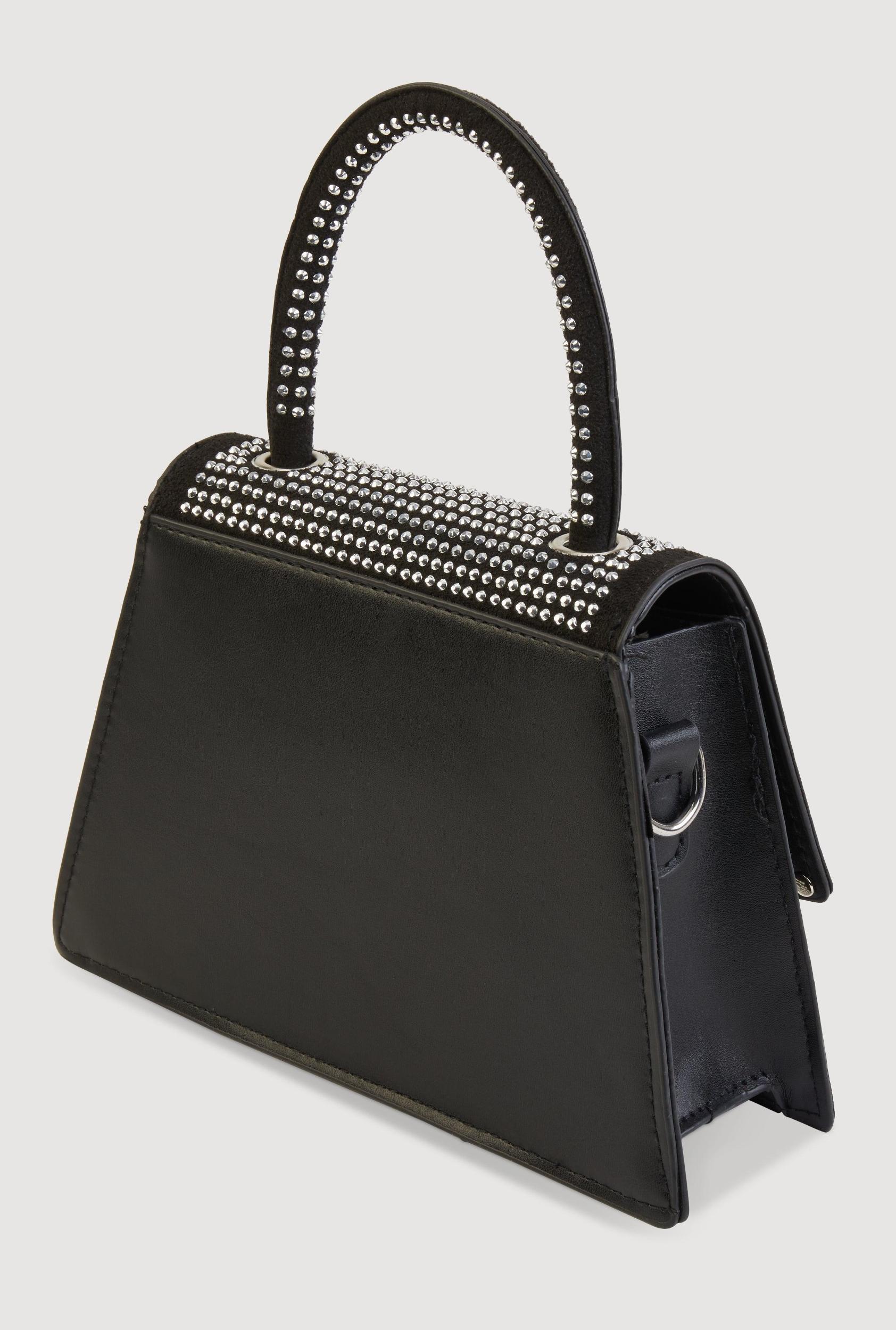 Rhinestone Studded Faux Leather Handbag Female Product Image