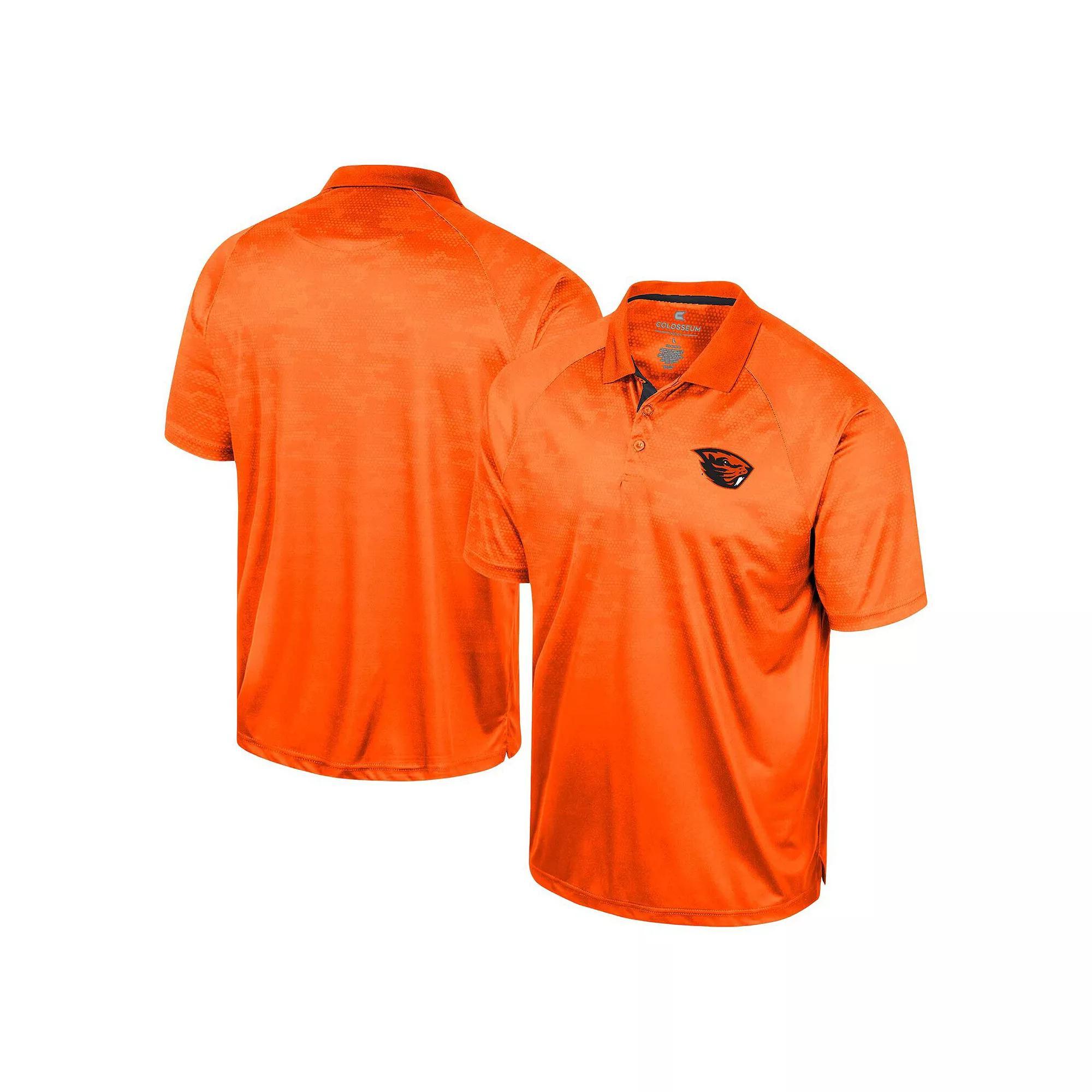 Men's Colosseum Orange Oregon State Beavers Honeycomb Raglan Polo, Size: XXL Product Image