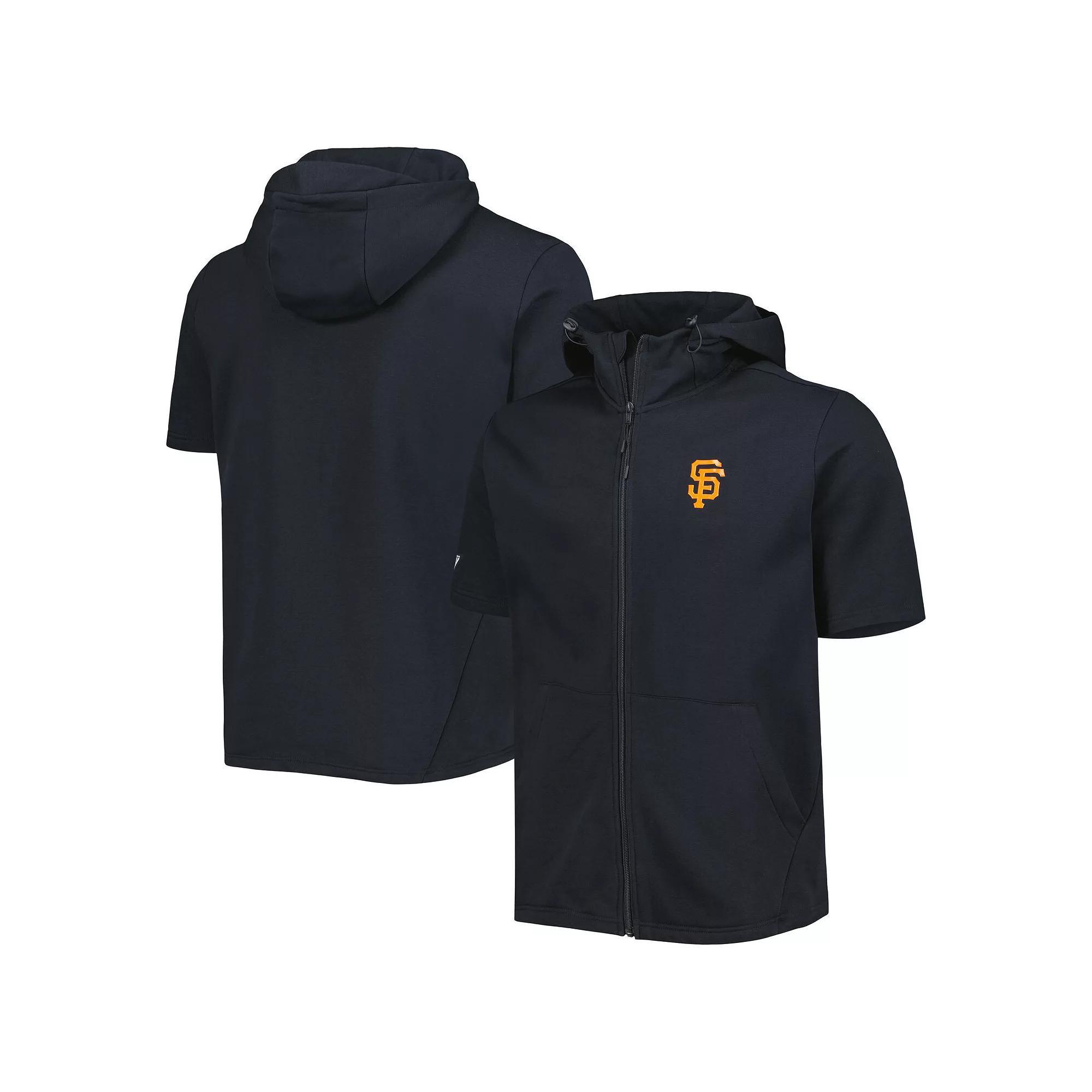 Men's Levelwear Black San Francisco Giants Recruit Full-Zip Short Sleeve Hoodie, Size: Medium Product Image