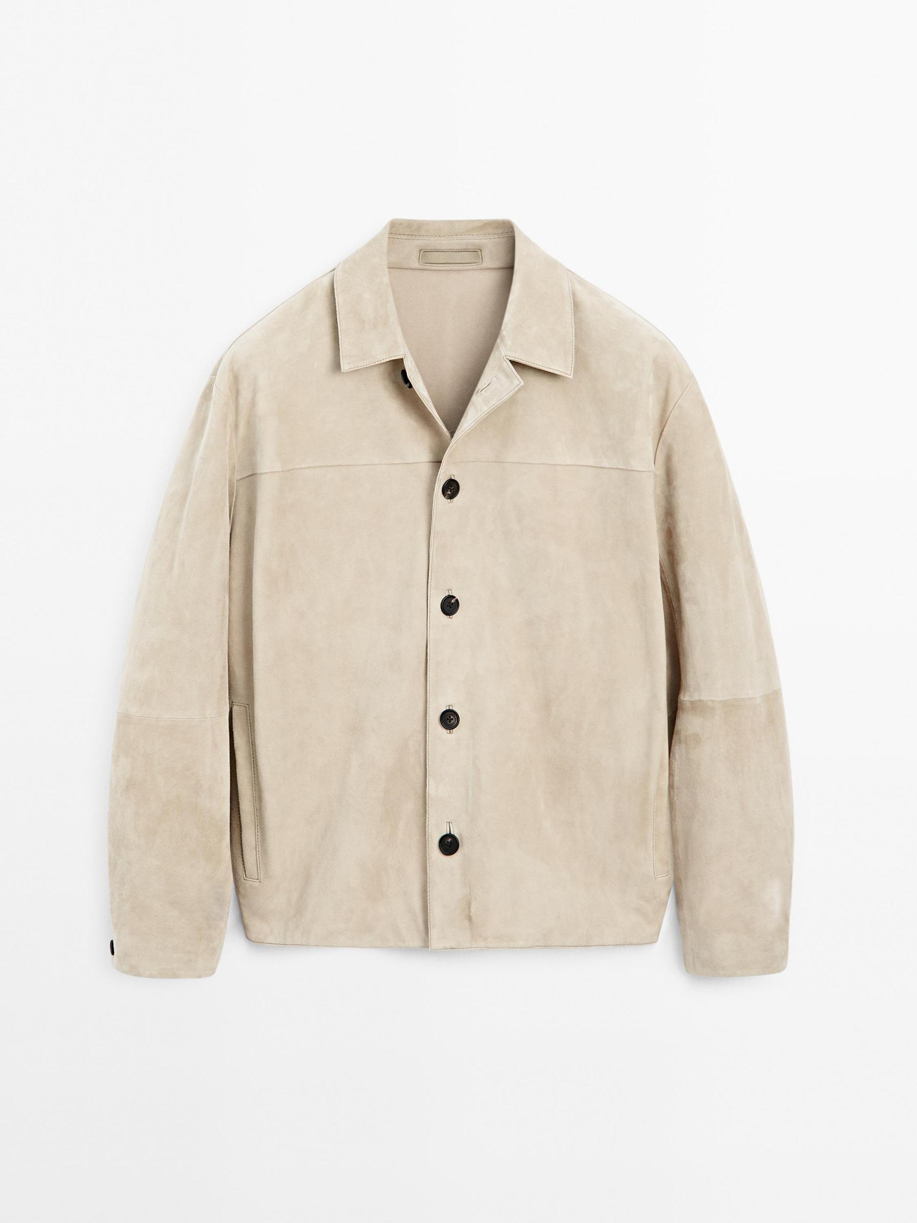 Short suede leather jacket Product Image