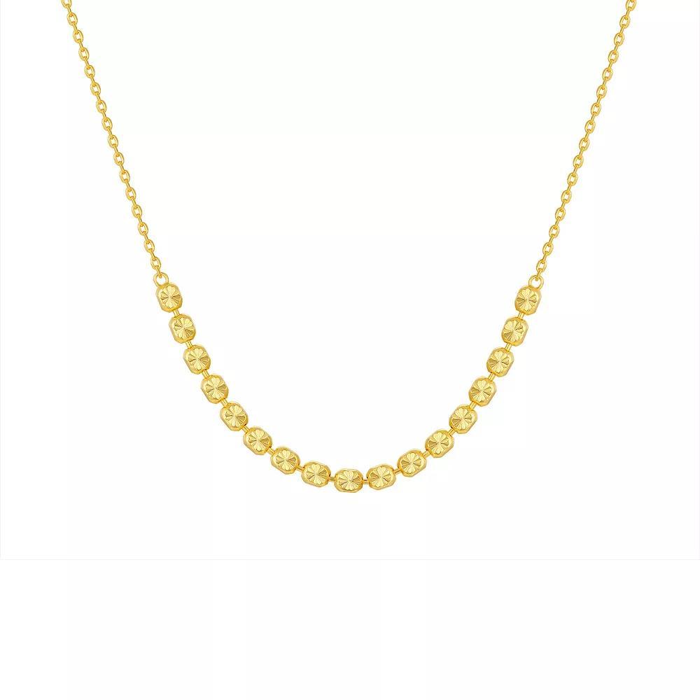 Taylor Grace 14k Gold Plated Diamond Cut Bead Necklace, Women's, Size: 18", Gold Tone Product Image