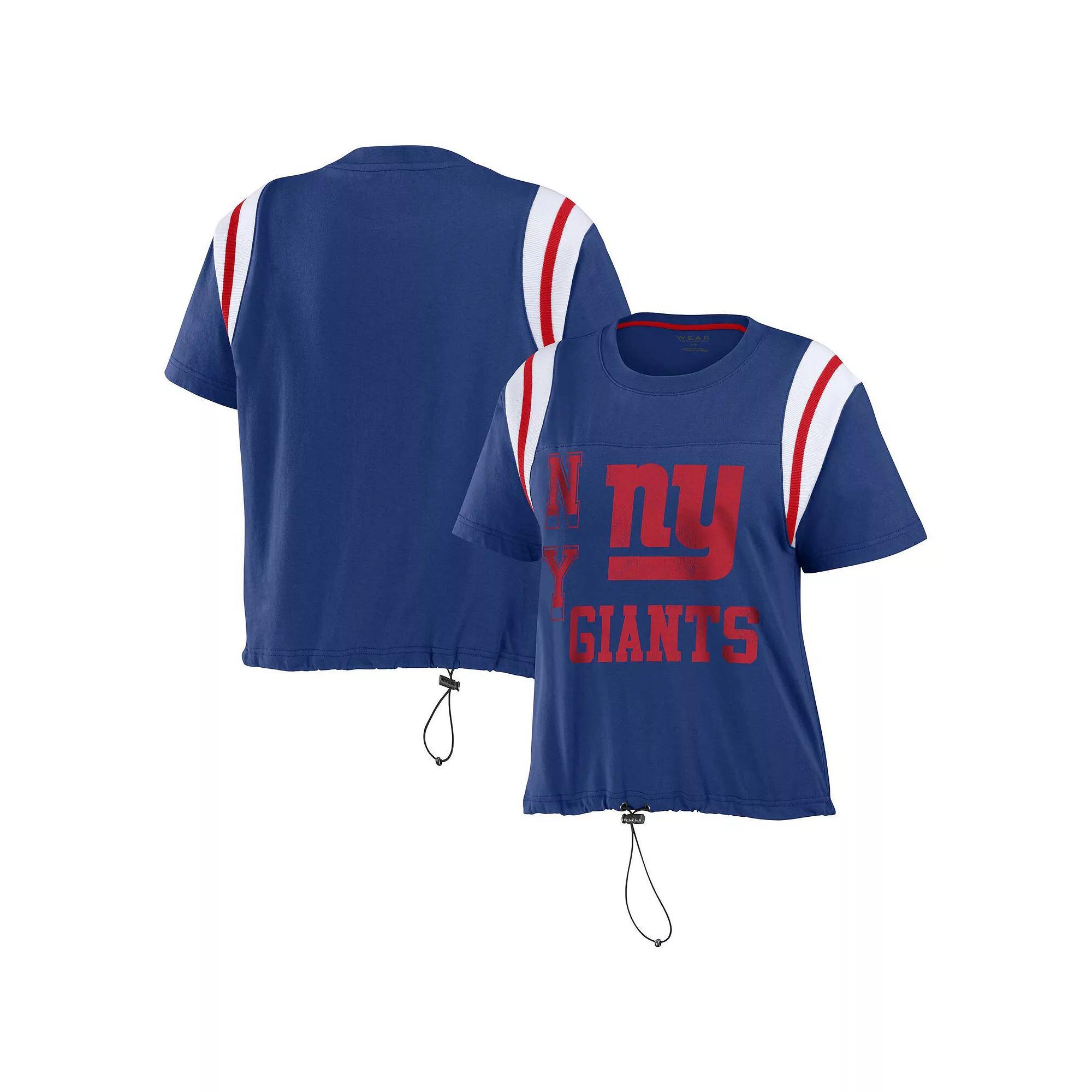 Women's WEAR by Erin Andrews Royal Los Angeles Rams Cinched Colorblock T-Shirt, Size: Small, Blue Product Image