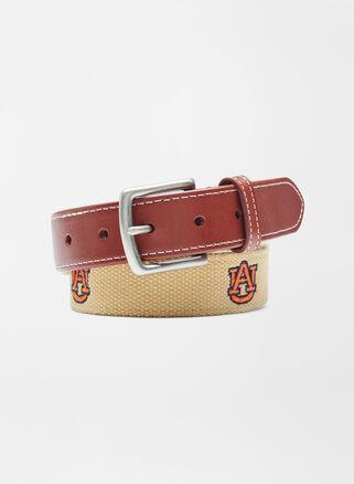 Peter Millar Mens Auburn Tigers Belt | Color: Khaki | Size: 36 Product Image
