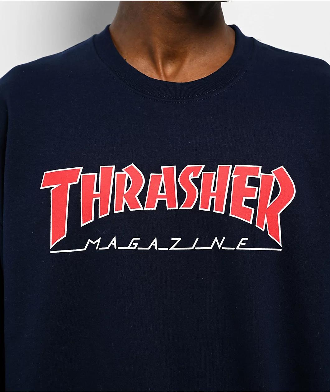 Thrasher Outline Navy Crewneck Sweatshirt Product Image