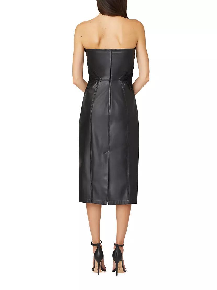 Merlot Faux Leather Midi-Dress Product Image