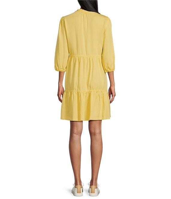 Nurture Petite Size 3/4 Sleeve Tiered Ruffle Short Dress Product Image
