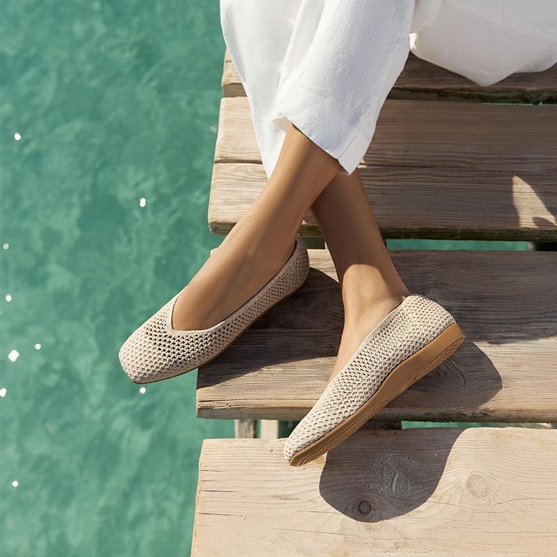 Lightweight Square-Toe V-Cut Flats (Margot Walker Mesh) Product Image
