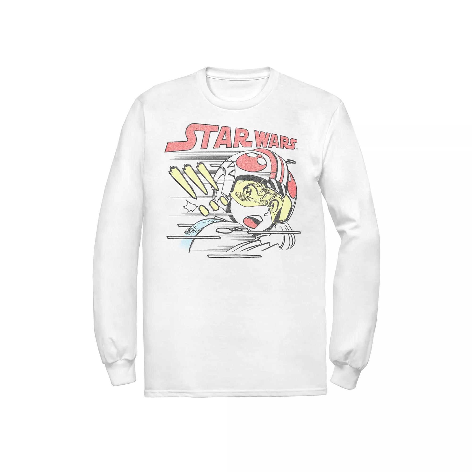 Men's Star Wars Anime Style Luke Skywalker Tee, Size: XXL, White Product Image