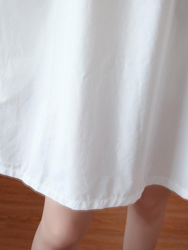 Original Solid Lace Split-Side Short Sleeve A-Line Mini Dress Product Image