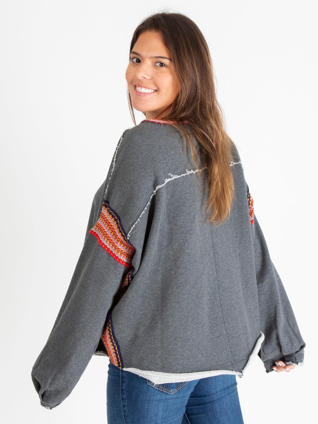 Knit Trim Sweatshirt Product Image