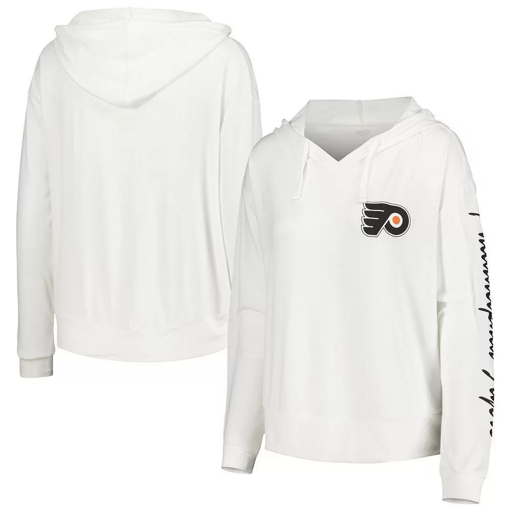Women's Concepts Sport White Philadelphia Flyers Accord Hacci Long Sleeve Hoodie T-Shirt, Size: Small, Fly White Product Image