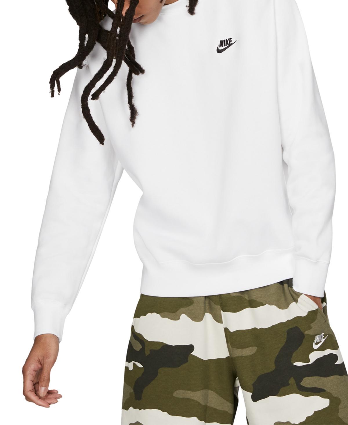 Nike Men's Club Crewneck Sweatshirt in Khaki/White at Nordstrom, Size Small Product Image