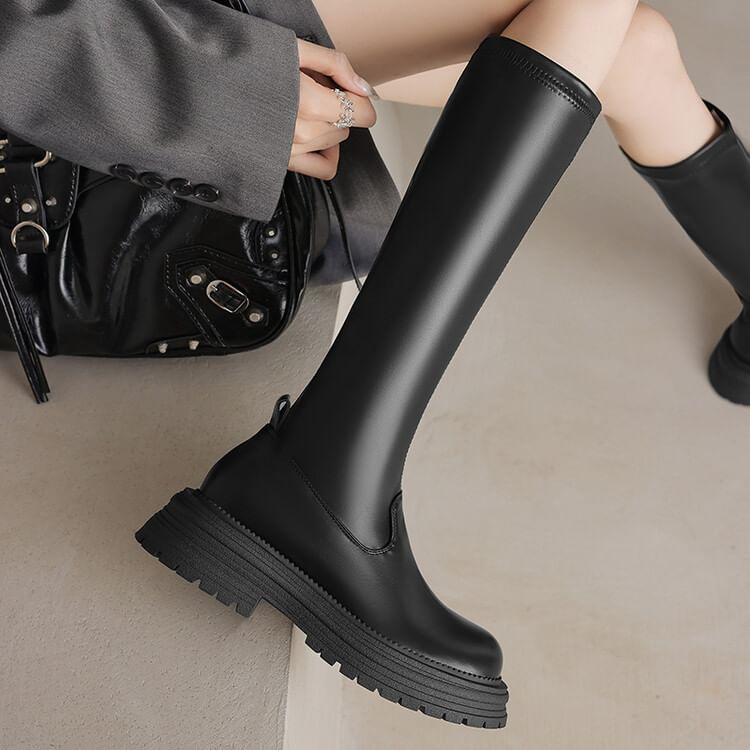 Platform Plain Tall Boots Product Image