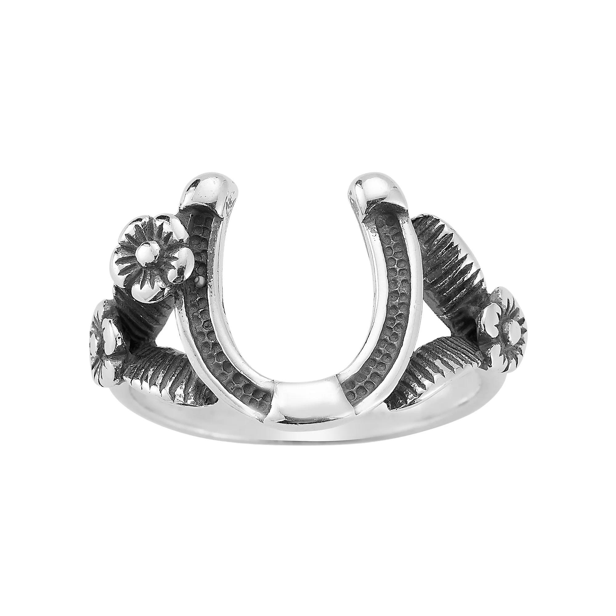 Sunkissed Sterling Oxidized Horseshoe Ring, Women's, Size: 5, Silver Tone Product Image