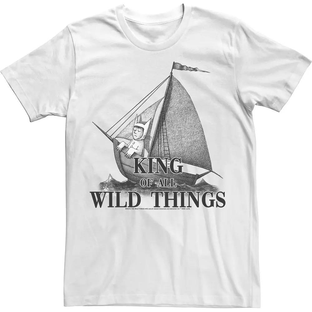 Men's Where The Wild Are King Of All Wild Things Poster Tee, Size: Small, White Product Image