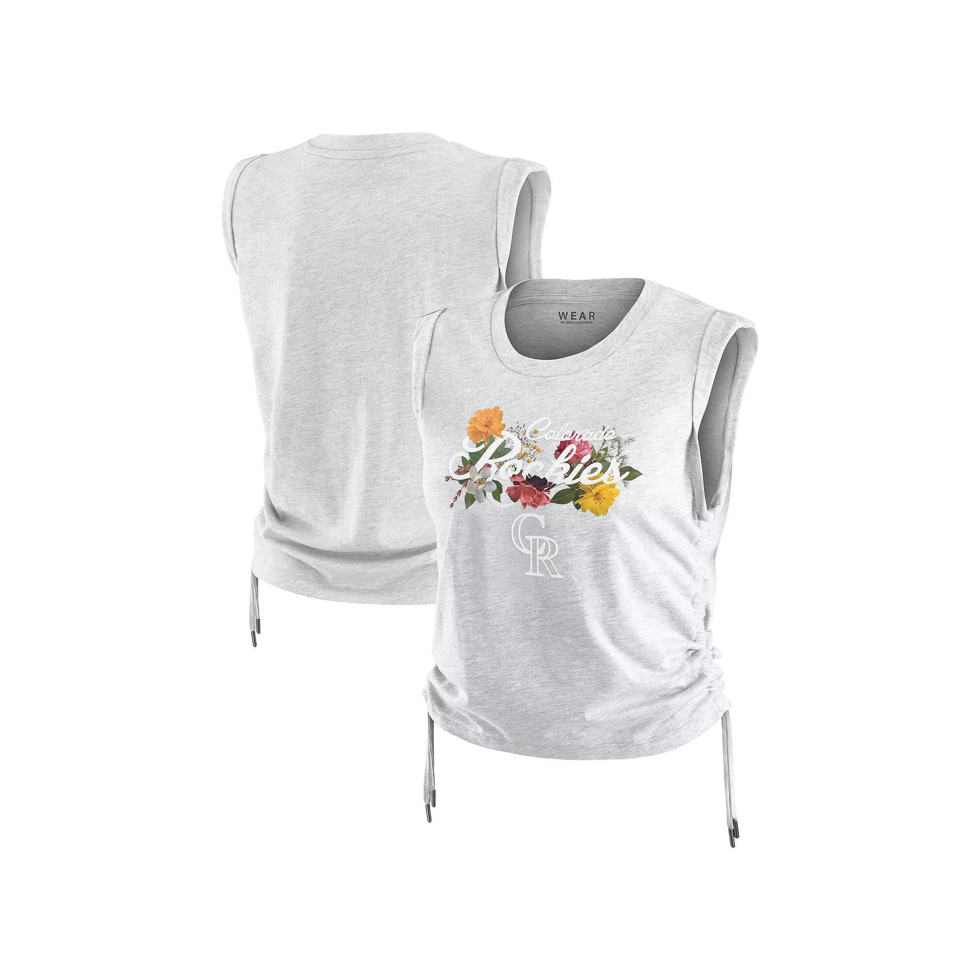 Women's WEAR by Erin Andrews  Heather Gray Colorado Rockies Cinched Tank Top, Size: XL, Grey Product Image