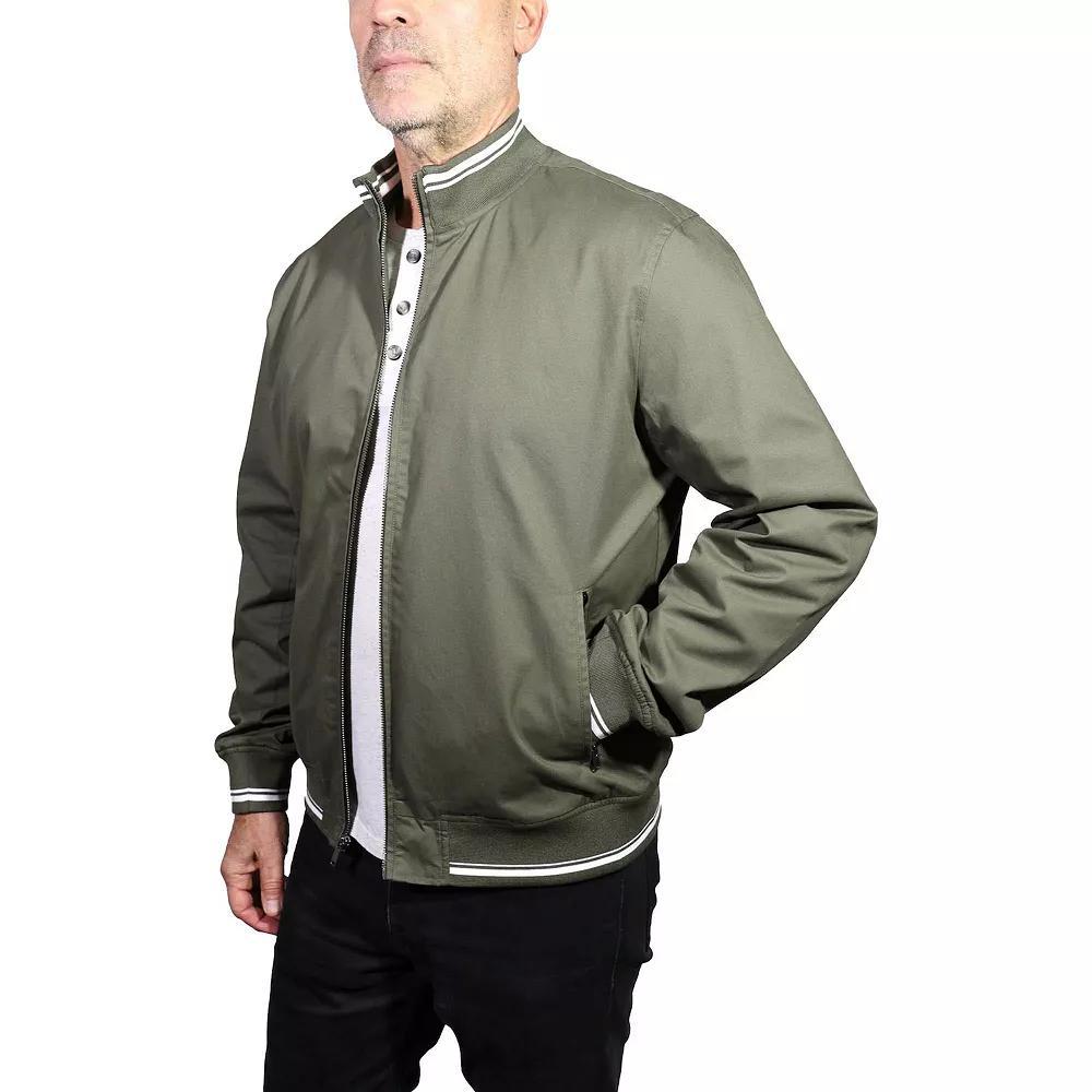 Men's The Bowery Cotton Bomber Jacket with Varsity Rib, Size: XL, Dark Green Product Image