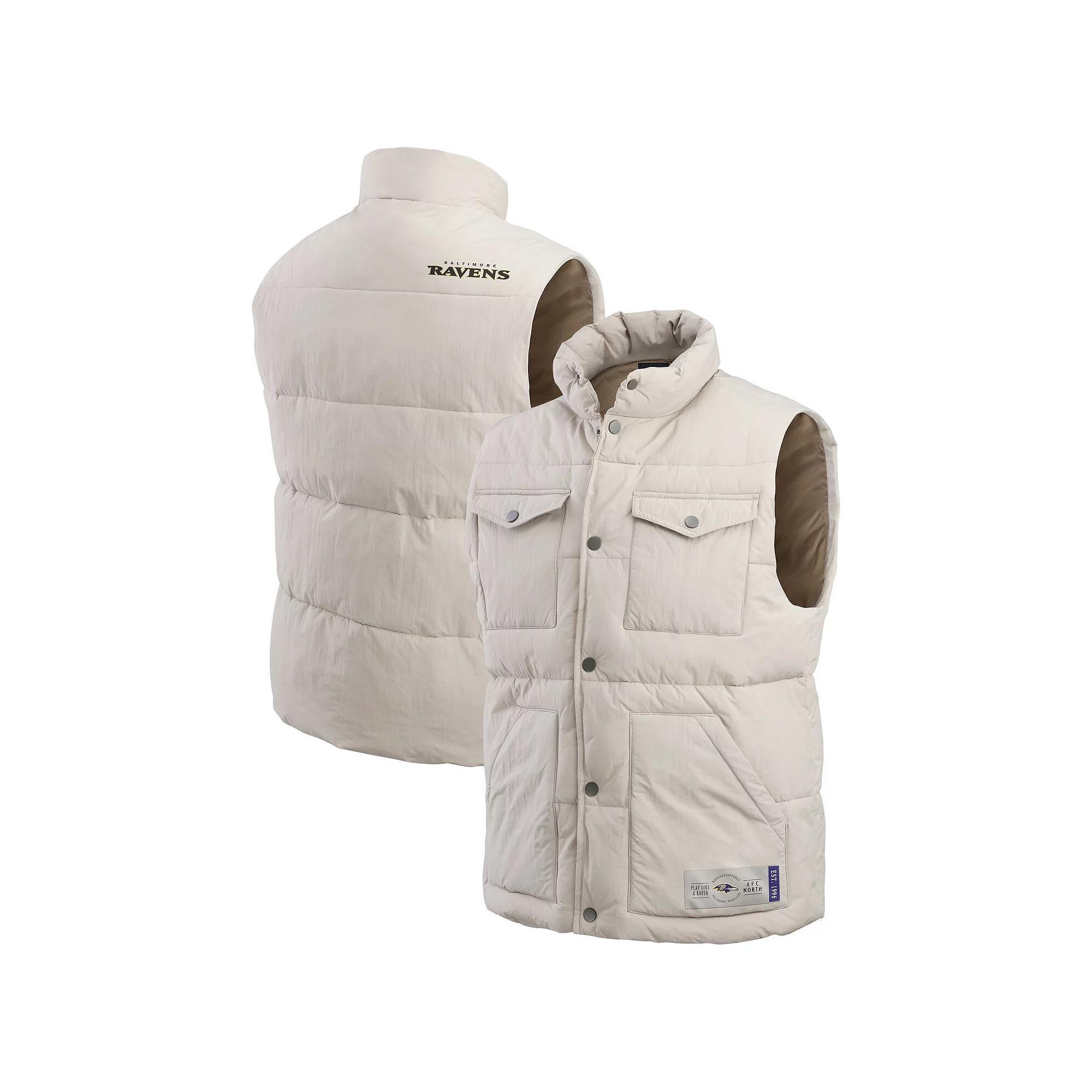 Men's Darius Rucker Collection by Fanatics Cream Minnesota Vikings Puffer Full-Snap Vest, Size: Medium, Beige Product Image