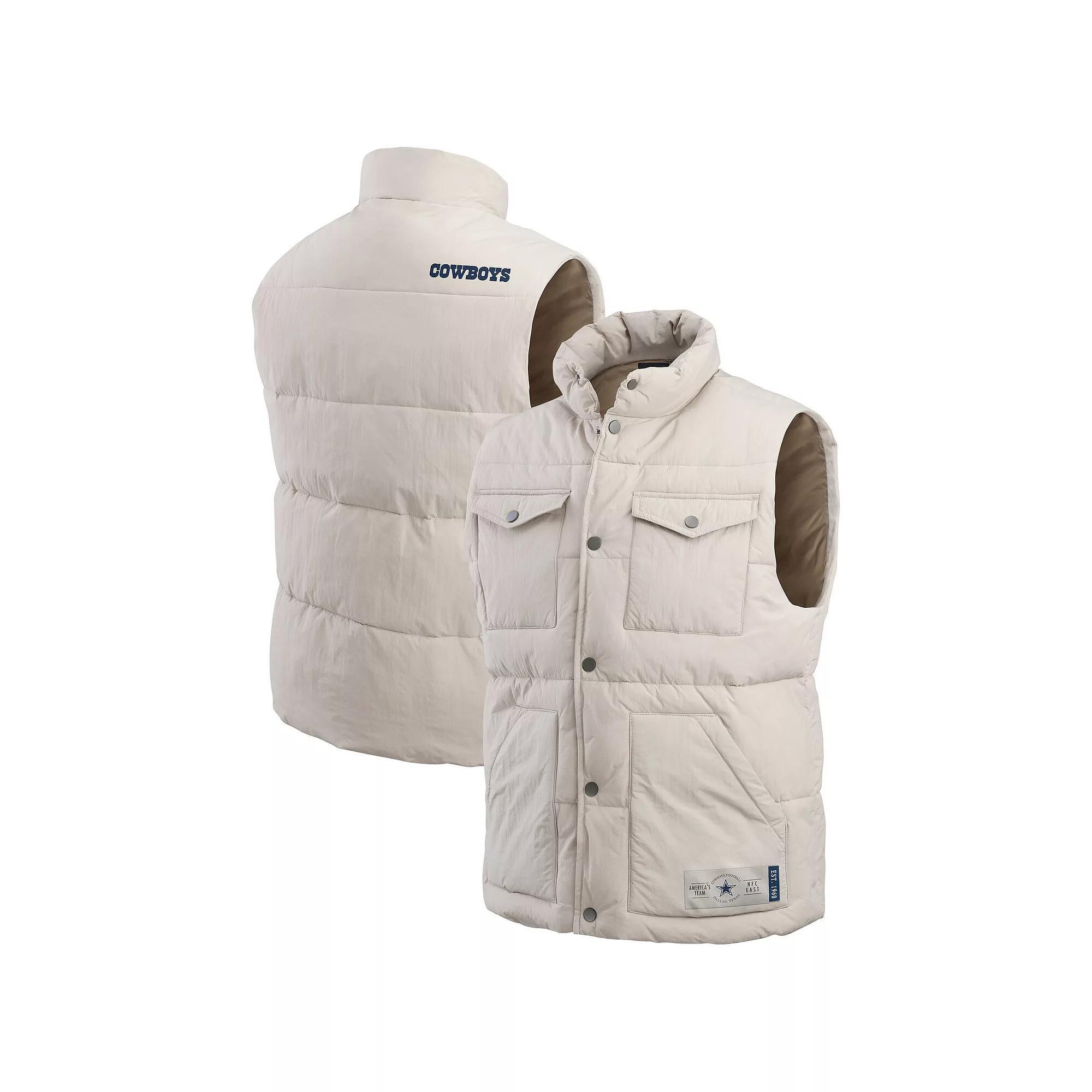 Men's Darius Rucker Collection by Fanatics Tan Dallas Cowboys Puffer Full-Snap Vest, Size: Medium, Team Product Image