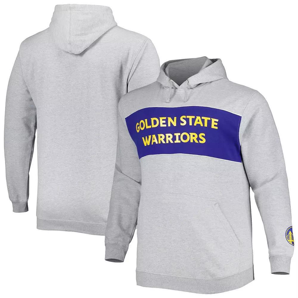 Men's Fanatics Branded Heather Gray Golden State Warriors Big & Tall Wordmark Pullover Hoodie, Size: 4XB, Grey Product Image