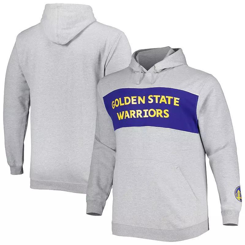 Men's Fanatics Branded Heather Gray Golden State Warriors Big & Tall Wordmark Pullover Hoodie, Size: 4XB, Grey Product Image