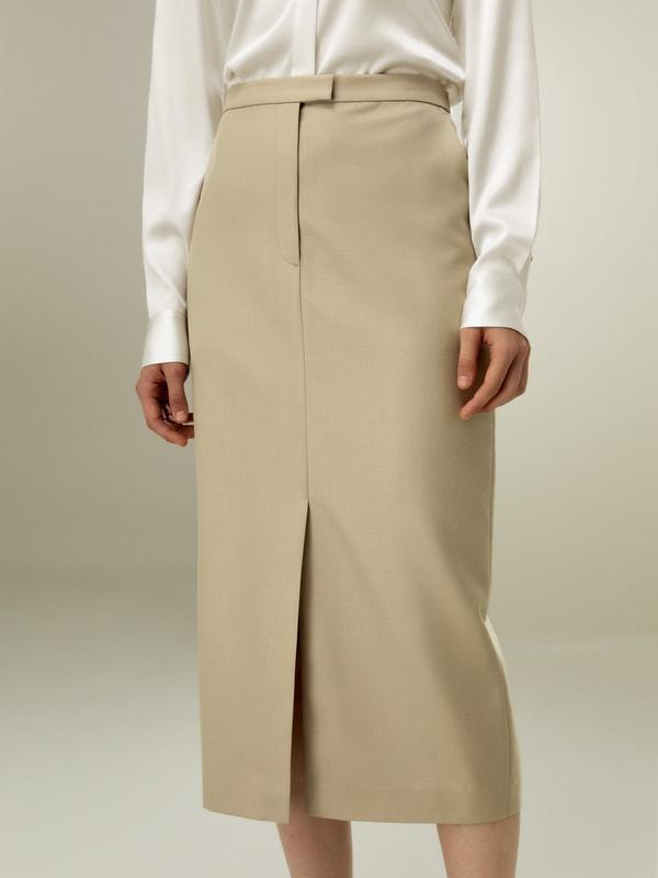 Modern Beauty Silk Wool Pencil Skirt Product Image