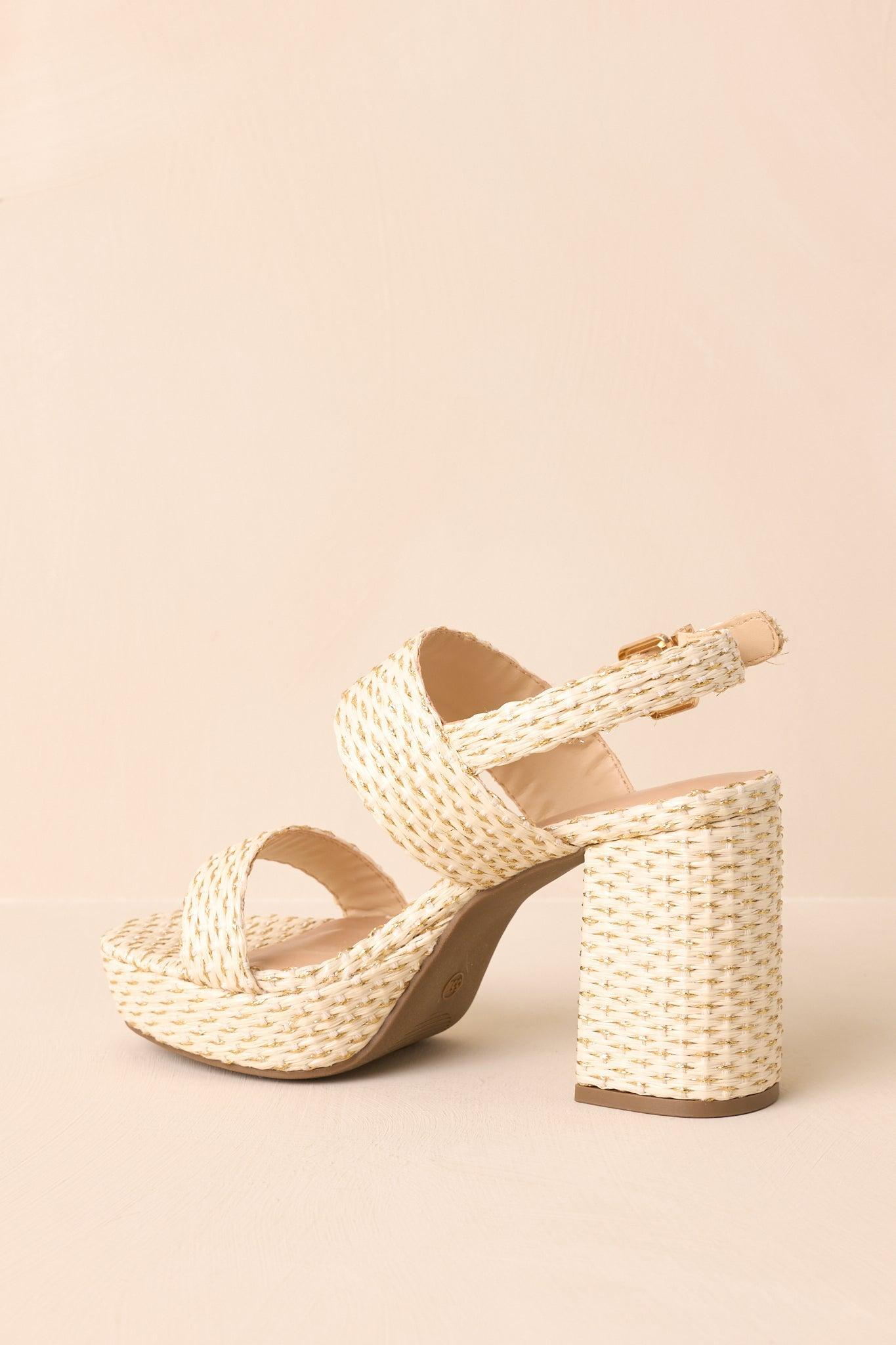 Nobody Else Natural & Gold Espadrille High Heel Platform Sandals Product Image
