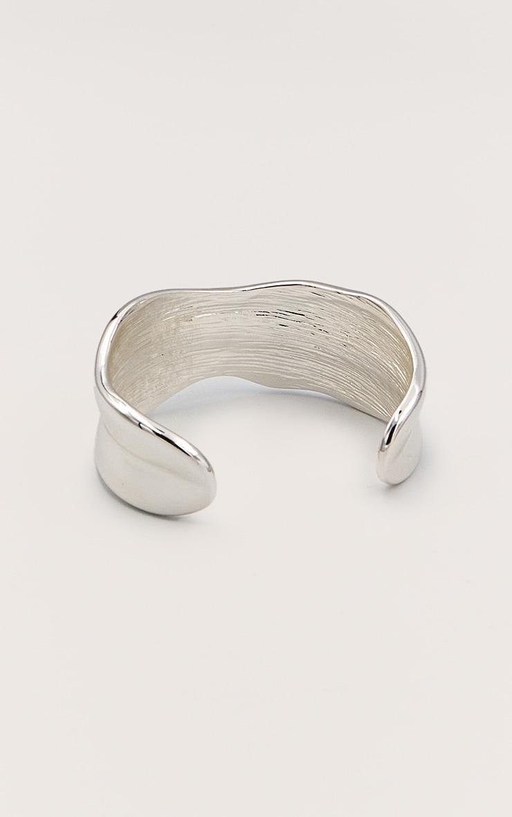 Silver Hammered Edged Cuff Product Image