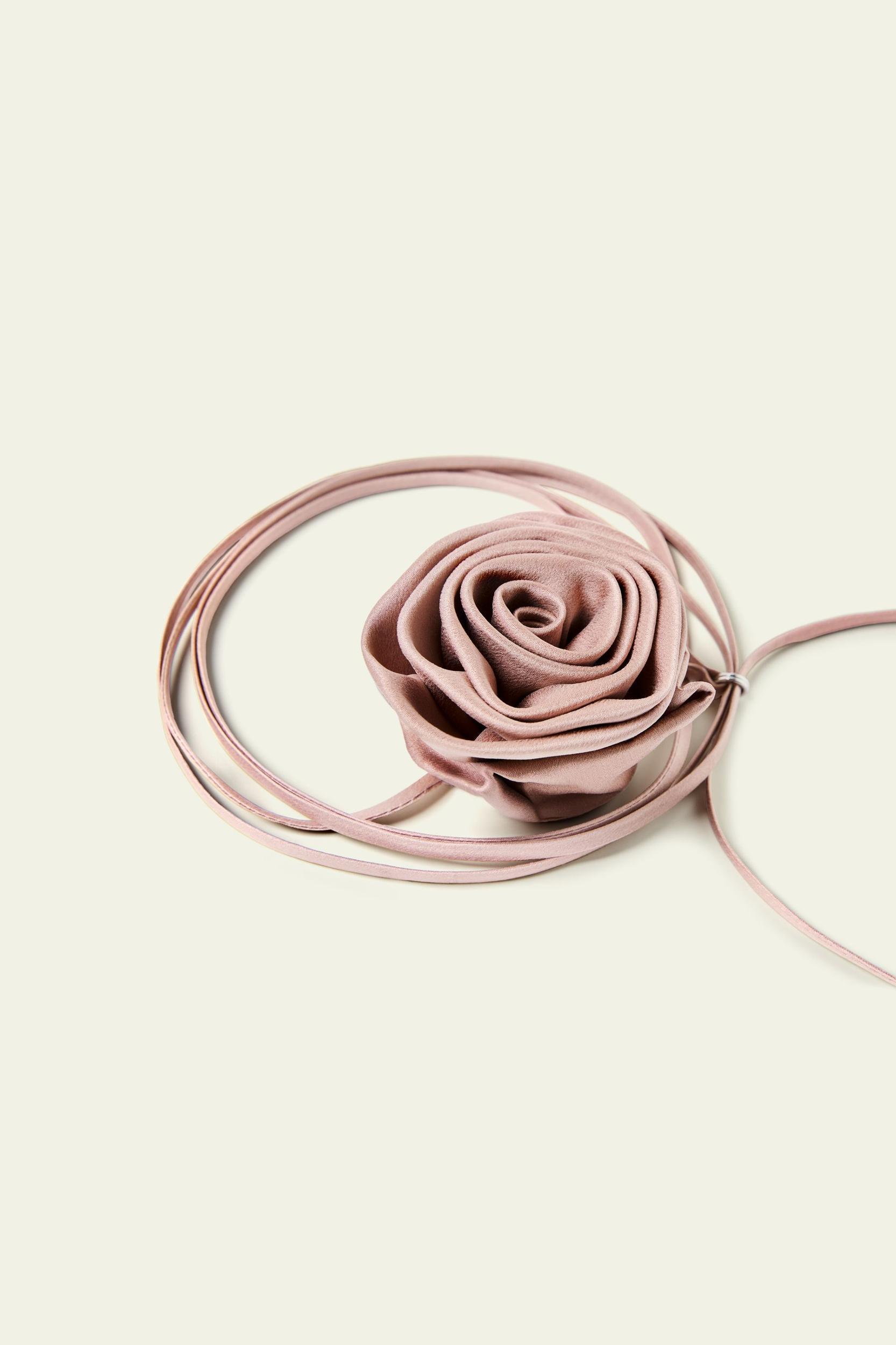 Rosette Silk Collar Necklace Product Image