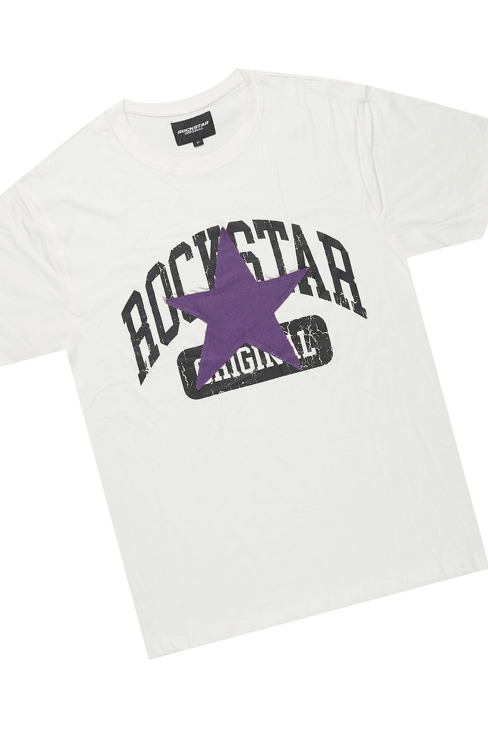 Mallor Purple/White T-Shirt/Stacked Track Set Male Product Image